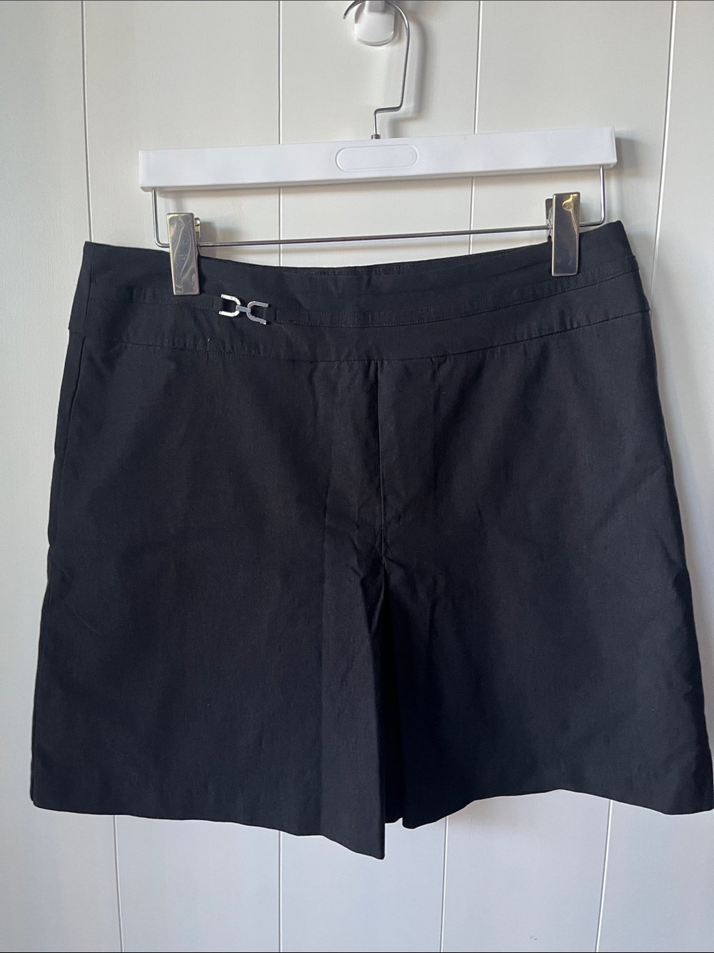 Denver Hayes Black Women's Bermuda Shorts with Silver Accent